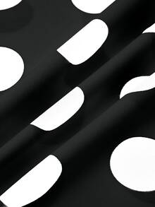 Rometta Plus Size Summer Casual Polka Dot Printed Sleeveless Dress - Black - View 9