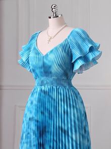 DreamSkyne Plus Size Women's Pleated Tie-Dye Casual Party Summer Dress - Multicolor - View 8