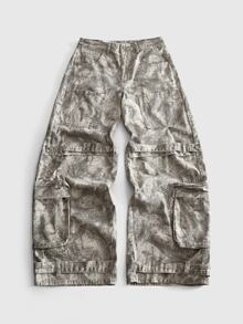 ROMWE MEN Street Life Celana Jeans Pria Motif Kamuflase Longgar - MultiWarna - View 1