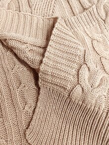 Linhara CURVE 2026 Autumn/Winter Plus Size Solid Color Vintage Cable Knit Cardigan Women Loose Fit With Pockets Lazy Thick Versatile Sweater Jacket - Khaki - View 7