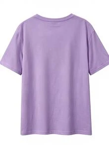 SHEIN LUNE Good Days 學習主題 T-shirt，教師生活 T-shirt，返校季 T-shirt，幼兒園教師文具 T-shirt，蠟筆、蘋果、鉛筆、An - 淺藍色 - 查看 2
