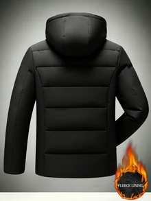 Manfinity Homme Thickened Thermal Lined Zipper Placket Multi-Pocket Fashion Casual Outdoor Cold-Proof Men's Padded Coat - Black - View 4