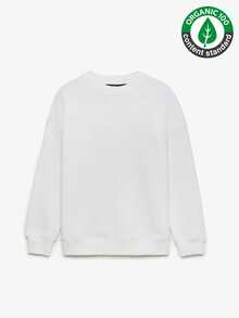 Women's MIMI Women's Crew Neck Regular White Sweatshirt - White - View 1