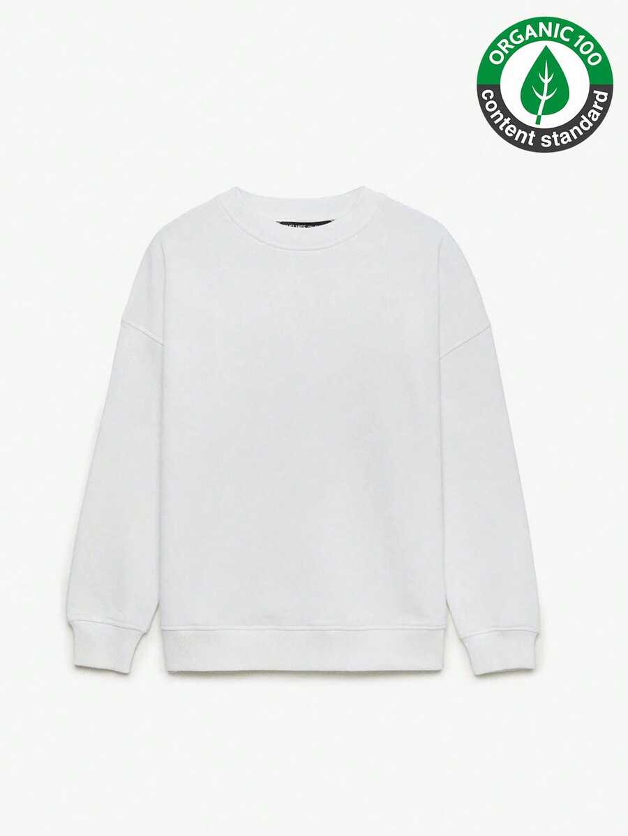 Women's MIMI Women's Crew Neck Regular White Sweatshirt - White - View 1