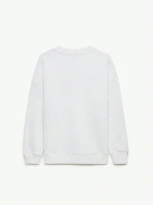 Women's MIMI Women's Crew Neck Regular White Sweatshirt - White - View 2