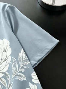 SHEIN 女款夏季休閒花卉印花短袖襯衫 - 彩色 - 查看 4