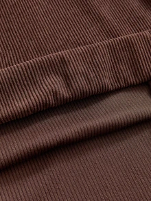 SWAVVY Men's Knit Fashion Casual Loose Long Sleeve Half-Zip Sweatshirt - Brown - View 5