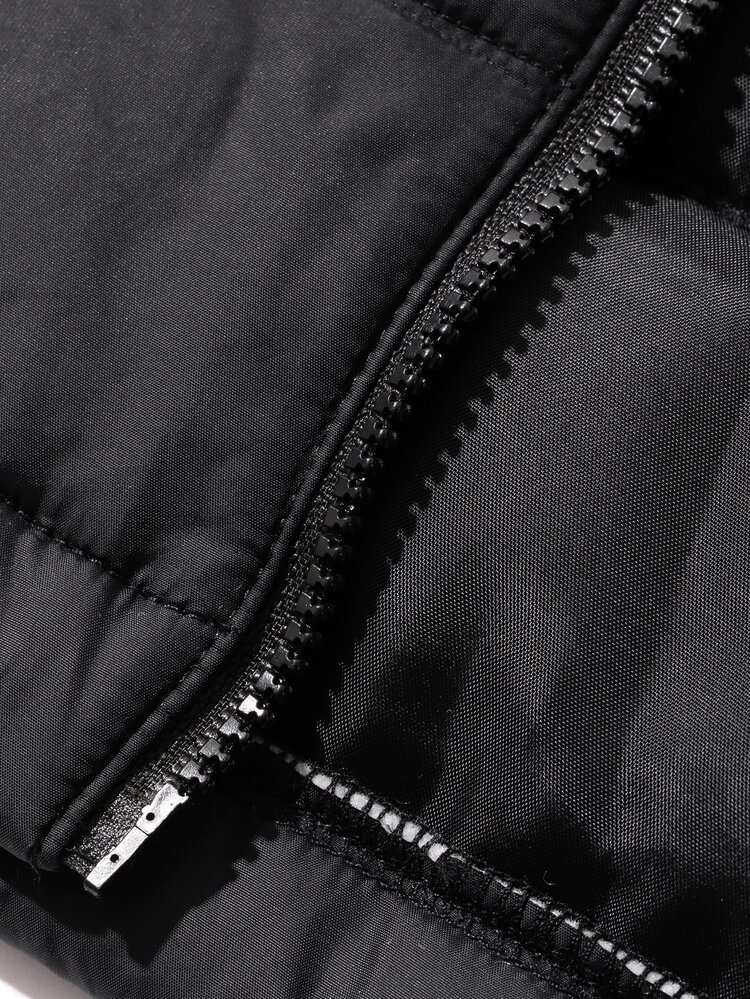 Dazy Kids Young Boy Casual Fashion Zipper Long Sleeve Padded Coat Winter - Black - View 7