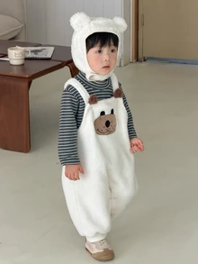 DAZY Baby Boys Cartoon Casual Fashion Creative Personalized Fresh Cute Romper - Beige - View 3