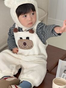 DAZY Baby Boys Cartoon Casual Fashion Creative Personalized Fresh Cute Romper - Beige - View 11