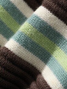 DAZY Infant/Toddler (Girl) Turn Collar Striped Long Sleeve Autumn/Winter Korean Style Sweater - Green - View 11