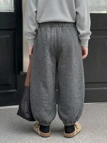 Dazy Kids Young Boy Solid Color Elastic Waist Pocket Jogger Sweatpants - Grey - View 9