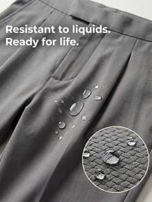 TekDrob WaterProof & UV Protection Tailored Pants With Straight Fit And Single Pleats - smoke gray - View 1