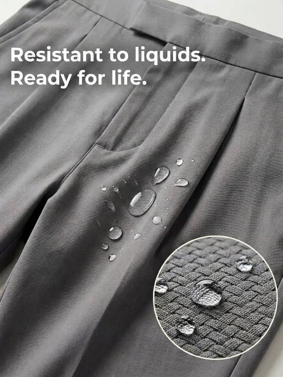 TekDrob WaterProof & UV Protection Tailored Pants With Straight Fit And Single Pleats - smoke gray - View 1