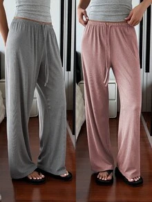 DAZY 2PCS Women Sleep Bottoms - Multicolor - View 4