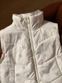 Comfortcana Women's All-Over Print Zipper Casual Daily Winter Padded Vest - White - View 8