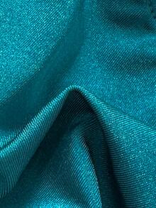 SHEIN Swim Women's Summer Solid Color Halter Metal Decor Sexy Lace-Up 2 Pieces Bikini Set - Teal Blue - View 7