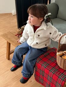 DAZY Infant/Toddler (Girl) Casual Faded Korean Style Denim Jeans - Blue - View 7