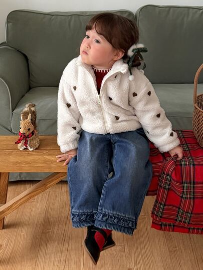 DAZY Infant/Toddler (Girl) Casual Faded Korean Style Denim Jeans