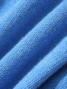 DAZY Women's Round Neck Loose Blue Casual Sweater Winter - Royal Blue - View 9