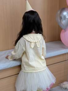 DAZY Infant/Toddler (Girl) Round Neck Peter Pan Collar Spring/Autumn Japanese Style Top - Apricot - View 1