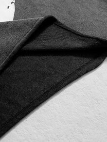 ROMWE MEN Friday the 13th X ROMWE Men's Casual Minimalist Co-Branded Crew Neck Long Sleeve T-Shirt - Black - View 5