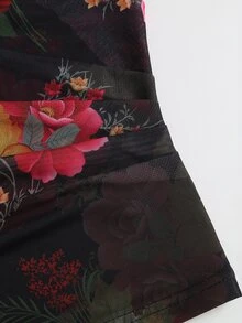 GlowEve Floral Print Wrap T-Shirt For Middle-Aged And Elderly Women - Multicolor - View 5