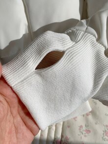 Comfortcana جاكيت نسائي أبيض بغطاء رأس وسحاب وأكمام طويلة للخريف/الشتاء - أبيض - مشاهدة 8