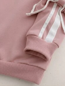SHEIN Elladie kids 女童圓領長袖蝴蝶結裝飾休閒運動衫 - 粉色 - 查看 6