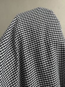 Elaquor Vestido de verano casual de uso diario con cuello redondo y rayas para mujer de talla grande - Blanco y Negro - Ver 7