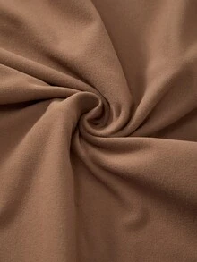 Gameset SHEIN Sport Women's Brushed Solid Color Sweetheart Neckline Sexy Modest Split Line Decor Autumn/Winter Sports Long Sleeve T-Shirt Gym Coffee Brown - Brown - View 8