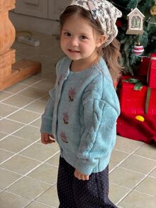 DAZY Infant/Toddler (Girl) Autumn/Winter Long Sleeve Cardigan - Blue - View 5