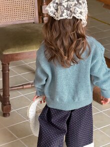 DAZY Infant/Toddler (Girl) Autumn/Winter Long Sleeve Cardigan - Blue - View 2