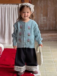 DAZY Infant/Toddler (Girl) Autumn/Winter Long Sleeve Cardigan - Blue - View 3