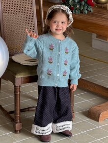 DAZY Infant/Toddler (Girl) Autumn/Winter Long Sleeve Cardigan - Blue - View 4