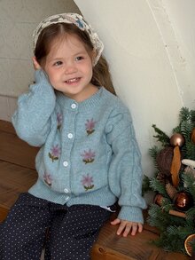 DAZY Infant/Toddler (Girl) Autumn/Winter Long Sleeve Cardigan - Blue - View 10