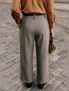 Balvessa Women's Casual Versatile Daily Travel Long Pants With Pockets - Flint Stone - View 2