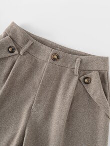 Balvessa Women's Casual Versatile Daily Travel Long Pants With Pockets - Flint Stone - View 3
