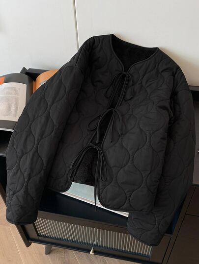 FRIFUL Women's Solid Color Casual Daily Winter Travel Cotton Padded Coat