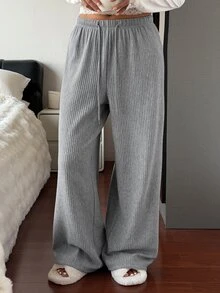 DAZY Women's Solid Color Drawstring Waist Casual Daily Wear Pajama Bottoms - Grey - View 7
