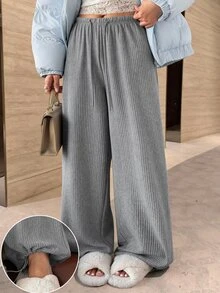 DAZY Women's Solid Color Drawstring Waist Casual Daily Wear Pajama Bottoms - Grey - View 3