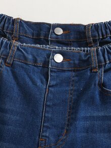 SHEIN Tween Boy Denim Jeans, Fall, 2 Pieces Set In Multiple Colors, Distressed Ripped, Tapered Fit, Soft Cotton Denim Fabric, School Holiday, Casual - Multicolor - View 4