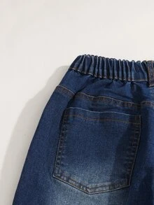 SHEIN Tween Boy Denim Jeans, Fall, 2 Pieces Set In Multiple Colors, Distressed Ripped, Tapered Fit, Soft Cotton Denim Fabric, School Holiday, Casual - Multicolor - View 7