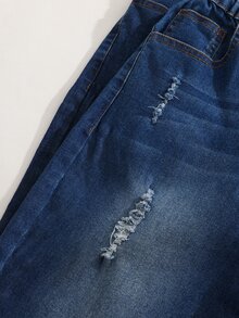 SHEIN Tween Boy Denim Jeans, Fall, 2 Pieces Set In Multiple Colors, Distressed Ripped, Tapered Fit, Soft Cotton Denim Fabric, School Holiday, Casual - Multicolor - View 5