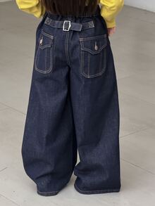 Dazy Kids Tween Girl Casual Straight Leg Jeans, Autumn/Winter - Dark Wash - View 6