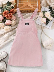 SHEIN Tween Girl Pink Corduroy Girls Clothes 8 To 12 Years Halloween Outfit Fall Style US Fall Style Autumn Winter - Pink - View 3
