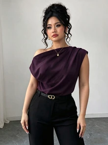 Elenzga 春夏秋優雅通勤度假風極簡休閒女款時尚熱銷百搭舒適面料大尺碼襯衫 - 紫色 - 查看 5