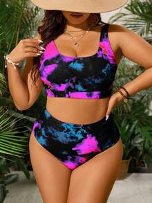 SHEIN Swim Curve 大码比基尼套装 - 彩色 - 查看 3