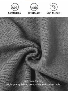 Autumina Women's Casual Solid Color Foldover Off Shoulder Pullover Sweater, Autumn - Grey - View 3