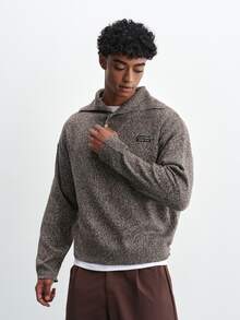 TOKVUE Men's Solid Color Casual Versatile Daily Wear Long Sleeve Sweater - Brown - View 3